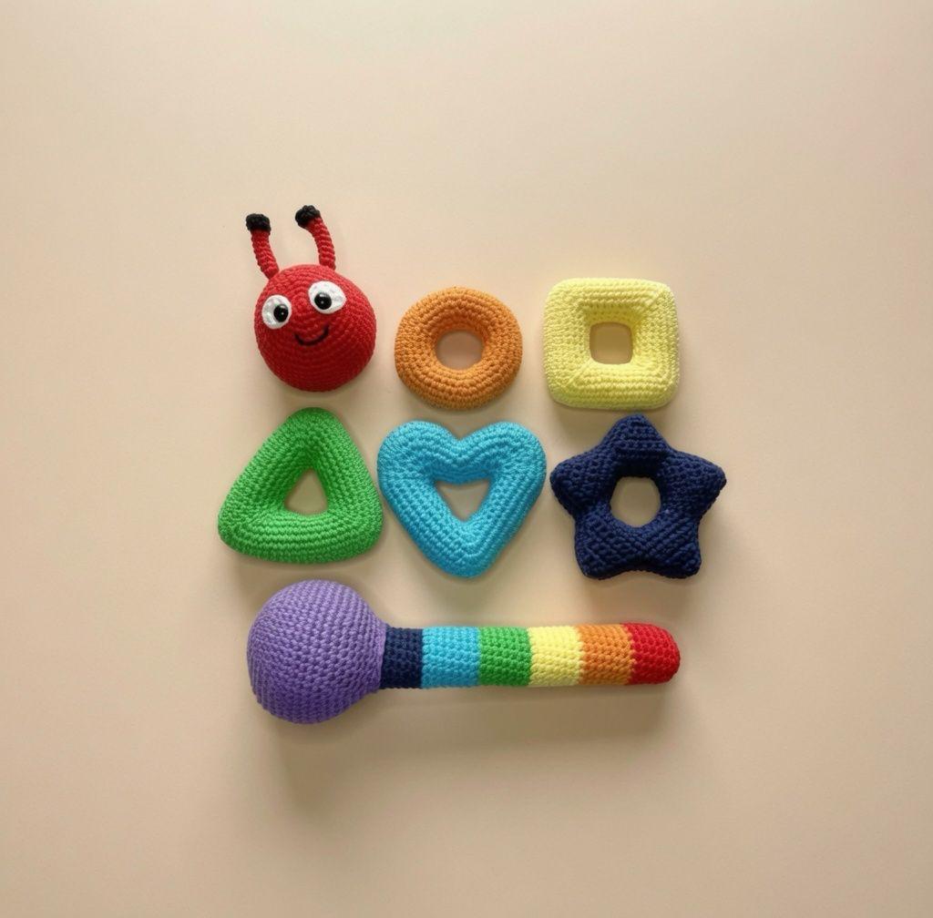 Shape and rattle set studio view